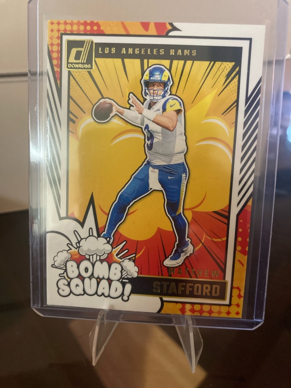 Donruss Matthew Stafford "Bomb Squad" Trading Card - Los Angeles Rams